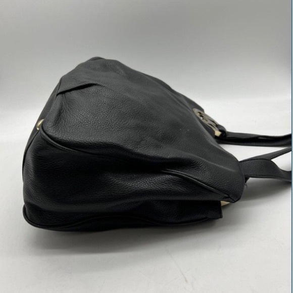 Michael Kors Fulton Shoulder Handbag Purse Medium Black pebble leather - Picture 4 of 7